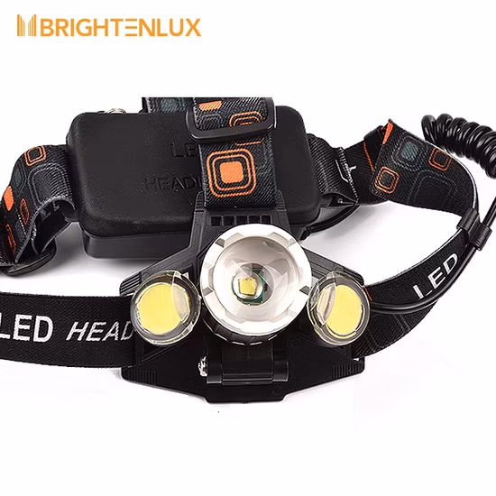Helius Head Mounted COB Tail Red Light Running Rechargeable LED Headlamp