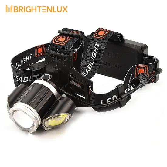 Helius Head Mounted COB Tail Red Light Running Rechargeable LED Headlamp