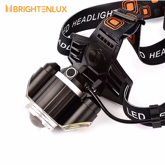 Helius Head Mounted COB Tail Red Light Running Rechargeable LED Headlamp