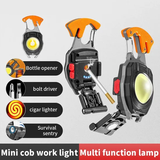Portable COB Light with Keychain Mini Flashlight